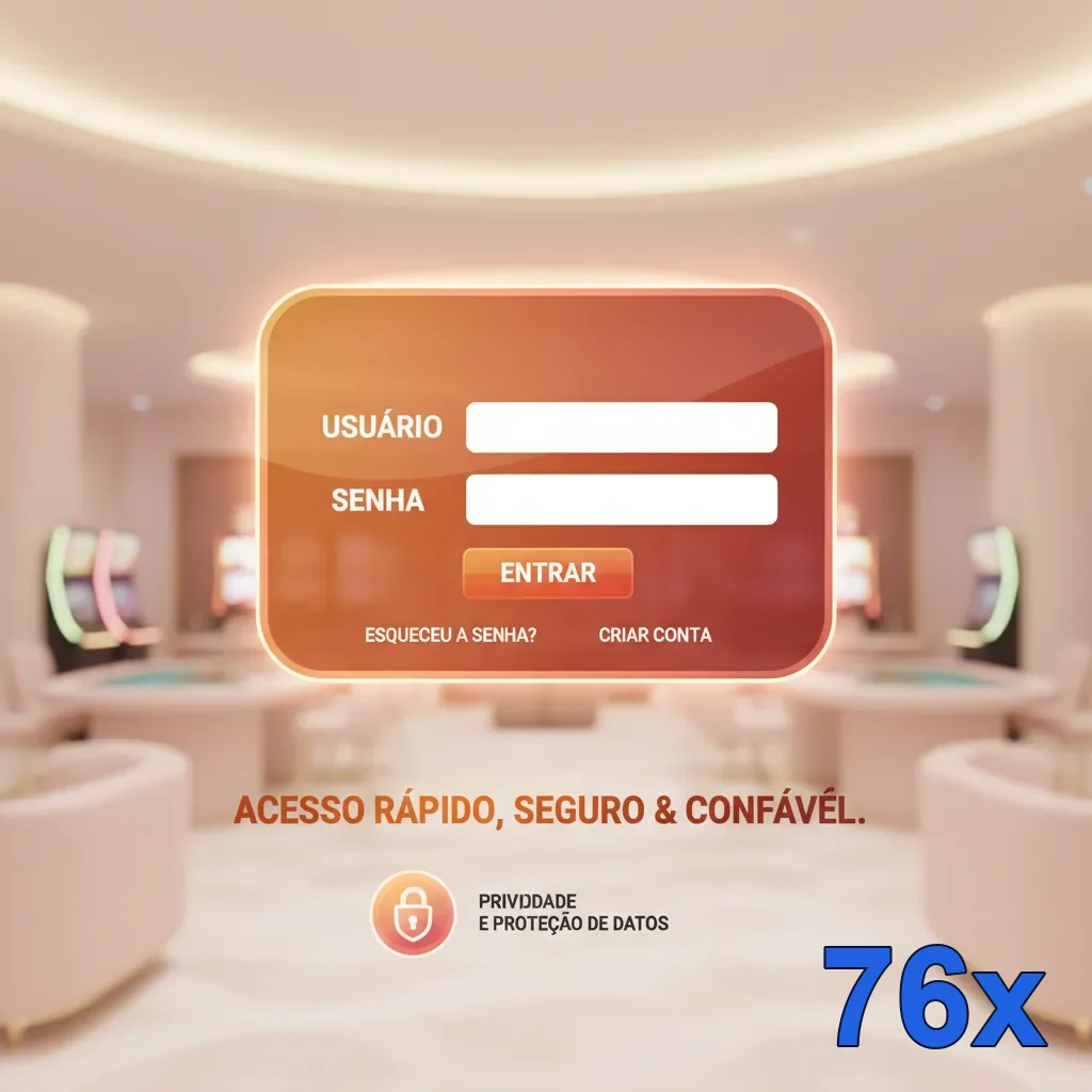 Tela de login do aplicativo 76x com segurança reforçada.