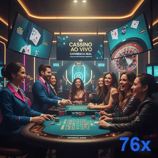 Interface do 76x mostrando jogadores em cassino ao vivo.