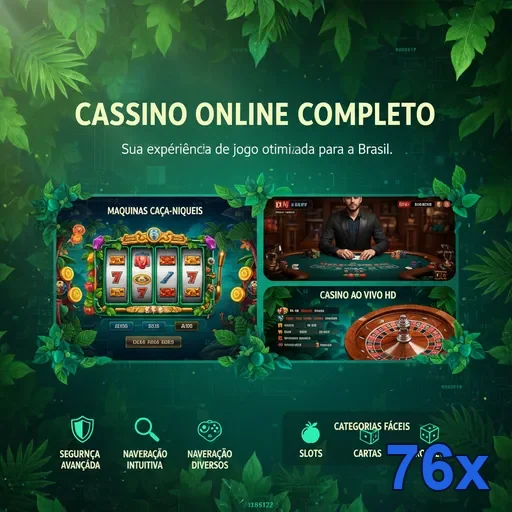 Imagem de cassino online 76x com jogos e interação VIP.