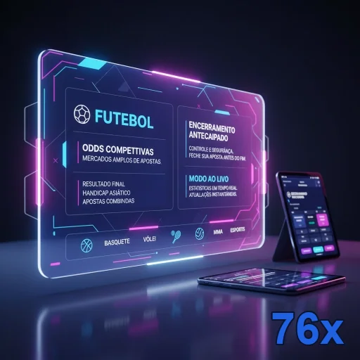 Interface de apostas do 76x com odds de futebol exibidas.