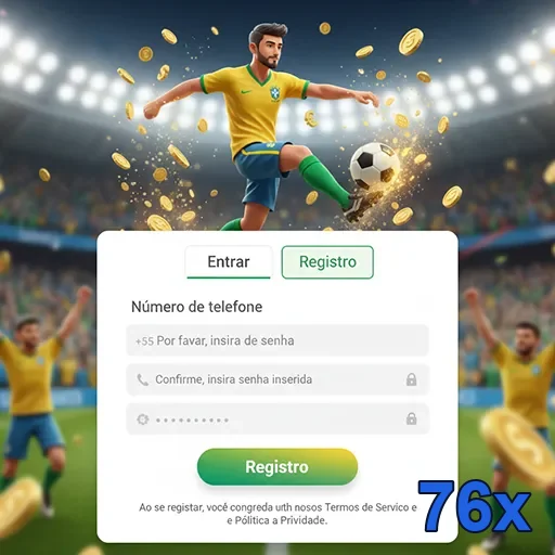 Acesso ao 76x com cadastro fácil e rápido para novos usuários.