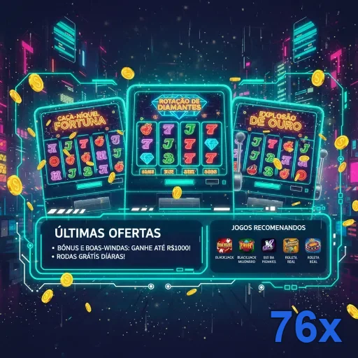 Interface do 76x com jogos e promoções de pagamento rápido.