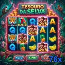 Slot game Tesouro da Selva disponível no 76x.