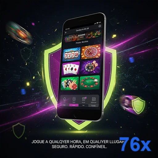 Tela de celular mostrando slots dinâmicos do 76x.